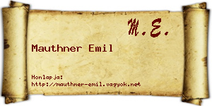 Mauthner Emil névjegykártya